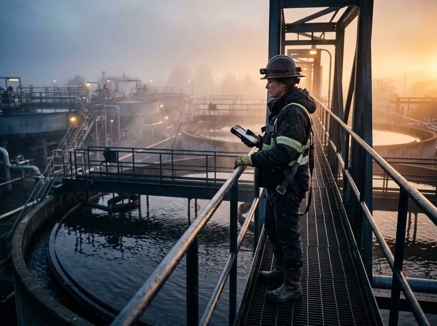 water & wastewater operators at work